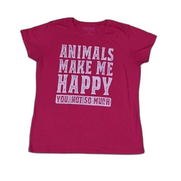 Animal Lover T-Shirt Animals Make Me Happy Size Small - Picture 2 of 9